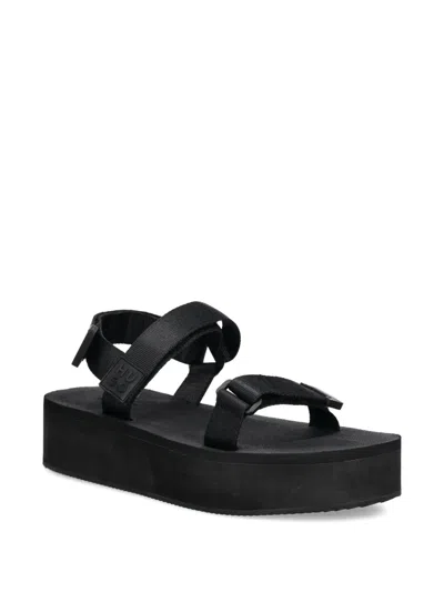 Hugo Boss Platform Strap Sandals In Black