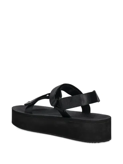 Hugo Boss Platform Strap Sandals In Black