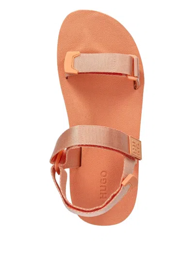 Hugo Boss Platform Sandals In Orange