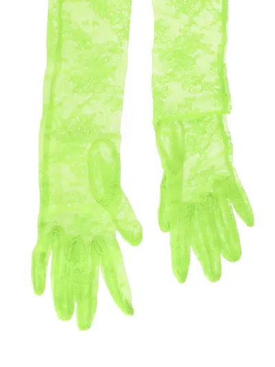 Gianvito Rossi Lace Gloves In Green
