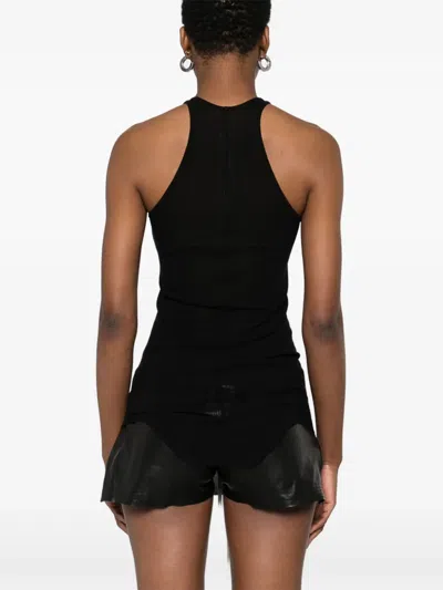 Rick Owens Racer-back Curved-hem Top In Black