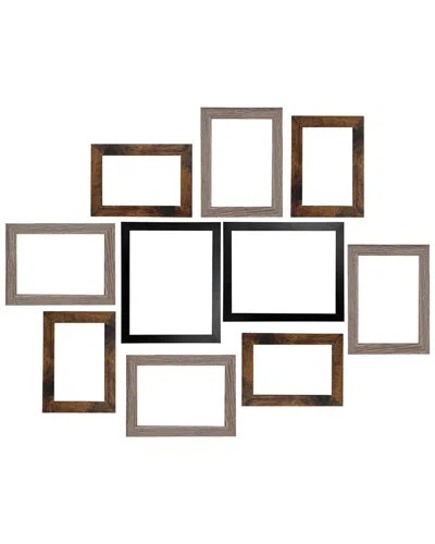 Megachef 10pc Assorted Wood Picture Frame Set In Multi