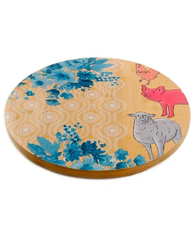 Gibson Urban Market Life On The Farm Bamboo Lazy Susan Turntable In Multi