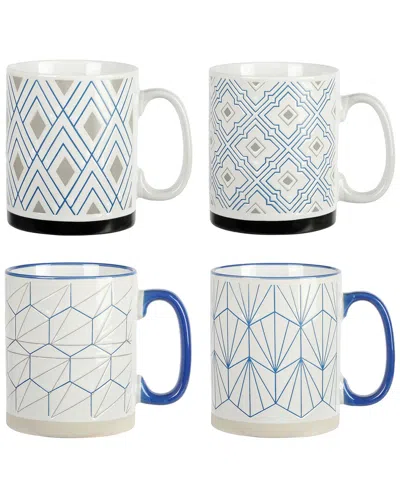 Mr Coffee Mr. Coffee Parkmill 17oz 4 Piece Stoneware Coffee Mug Set In Multi
