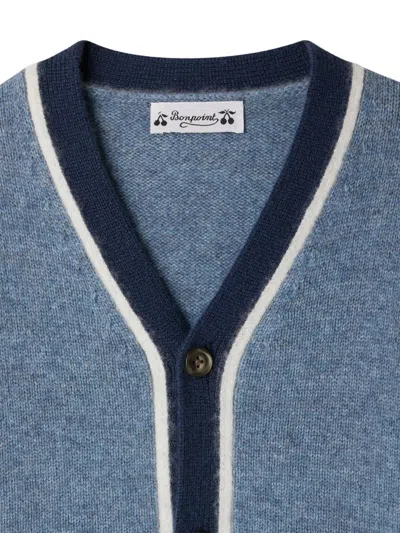 Bonpoint V-neck Cardigan In Blue