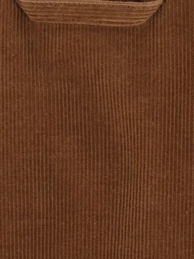 Thom Browne Corduroy Ribbed-trim Jacket In Brown