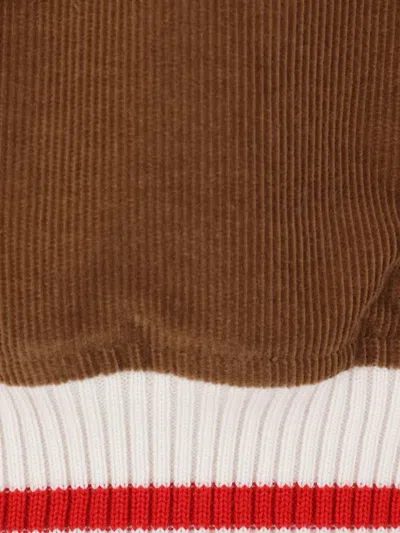 Thom Browne Corduroy Ribbed-trim Jacket In Brown