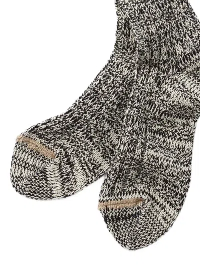 Rototo Ribbed Crew Socks In Black