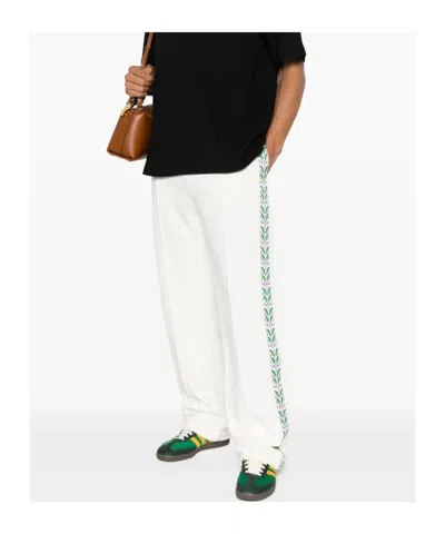Casablanca Laurel Jacquard Tape Track Pants In White