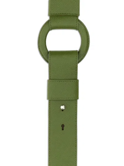 Prada Men Pistachio Green Leather Shoulder Strap In Green
