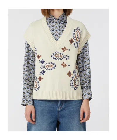Weekend Max Mara Inlaid Cotton-blend Gilet In White