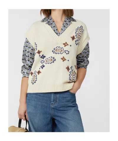 Weekend Max Mara Inlaid Cotton-blend Gilet In White
