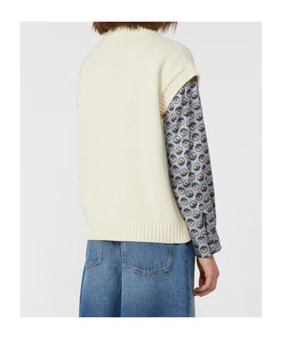 Weekend Max Mara Inlaid Cotton-blend Gilet In White