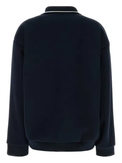 Miu Miu Piquet Jacket With Ribbed Cuffs And Hem In Blue