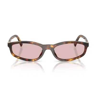 Miu Miu Womens Brown Mu A06s Oval-frame Acetate Sunglasses