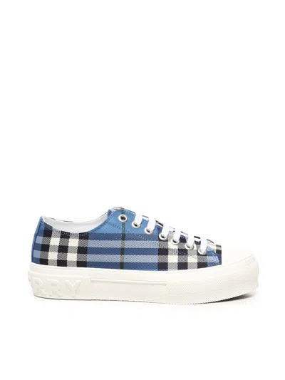 Burberry Check Sneakers In Blue