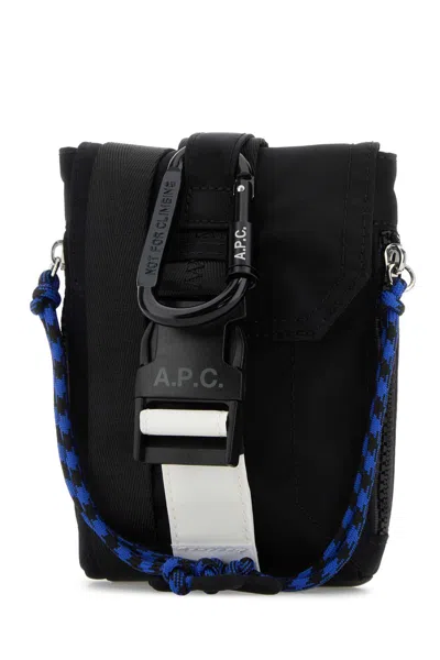 Apc A.p.c. Black Fabric Trek Crossbody Bag In Black