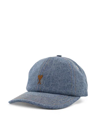 Ami Alexandre Mattiussi Denim Baseball Hat In Blue