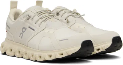 On Beige Cloud 6 Waterproof Sneakers In White