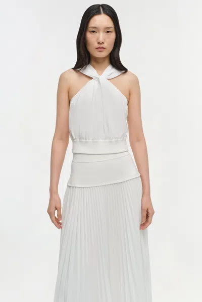 Simkhai Women's Knitted Stella Pleated Midi Skirt In White