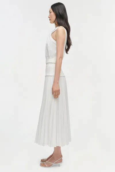 Simkhai Women's Knitted Stella Pleated Midi Skirt In White