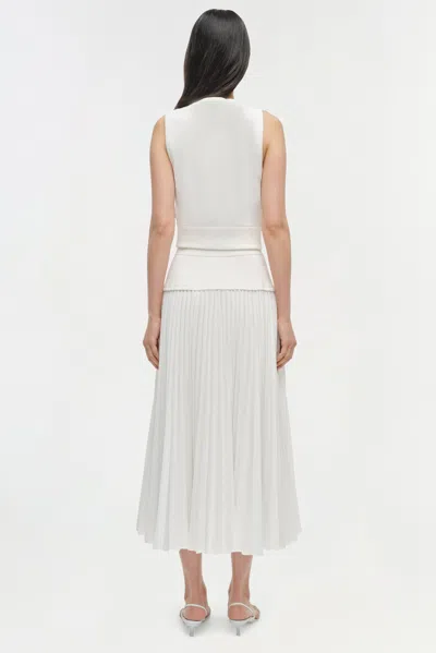 Simkhai Women's Knitted Stella Pleated Midi Skirt In White