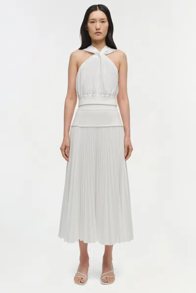 Simkhai Women's Knitted Stella Pleated Midi Skirt In White