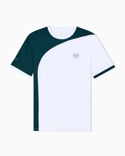 Ea7 Tennis Pro Crew-neck T-shirt In Ventus7 Technical Fabric