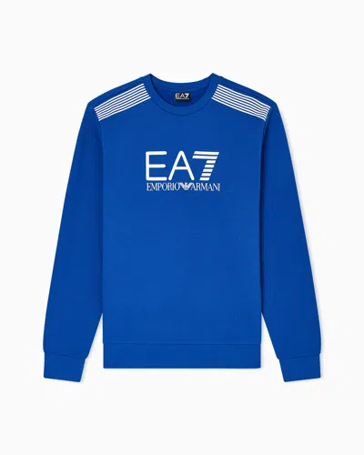 Ea7 Asv 7 Lines Crew-neck Sweatshirt In A Cotton Blend