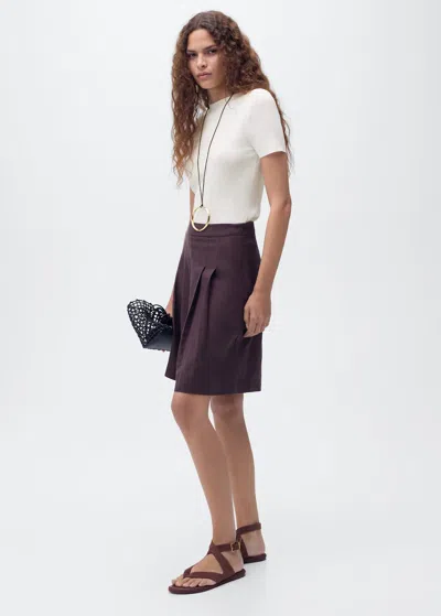 Mango Short-sleeved Fine-knit Sweater White
