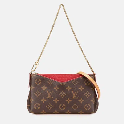 Pre-owned Louis Vuitton Brown Monogram Pallas Clutch