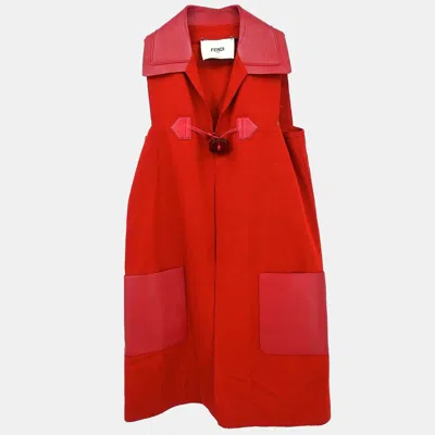 Pre-owned Fendi Sleeveless Jacket Red Size 42