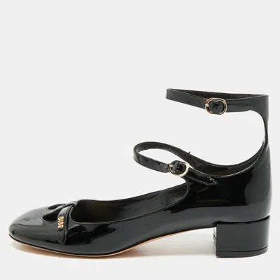 Pre-owned Dior Black Patent Leather Aime Pumps Size 40