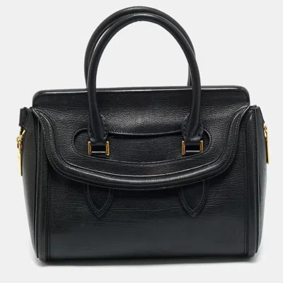 Pre-owned Alexander Mcqueen Black Leather Medium Heroine Satchel