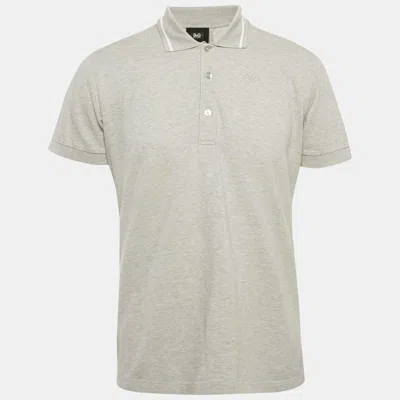 Pre-owned D & G Grey Cotton Pique Polo T-shirt L In Gray
