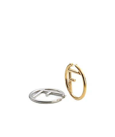Fendi Gold And Palladium Earrings