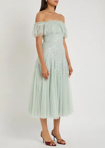 Needle & Thread Dappled Sequin-embellished Tulle Gown
