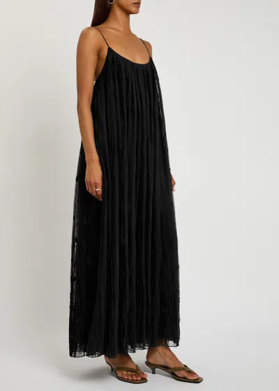 Totême Toteme Floral-embroidered Tulle Maxi Dress
