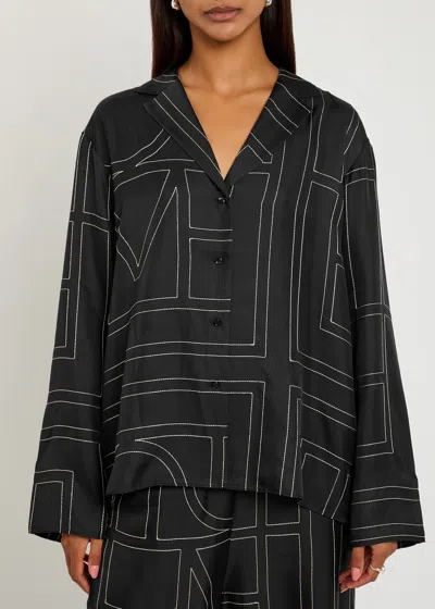 Totême Toteme Logo-embroidered Silk-satin Shirt