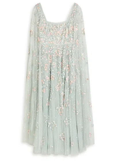 Needle & Thread Versailles Ditsy Floral-embroidered Tulle Gown