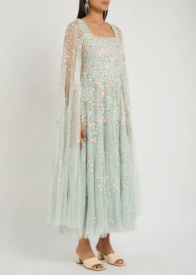 Needle & Thread Versailles Ditsy Floral-embroidered Tulle Gown