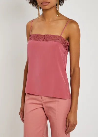 Chloé Lace-trimmed Camisole Top In Brown