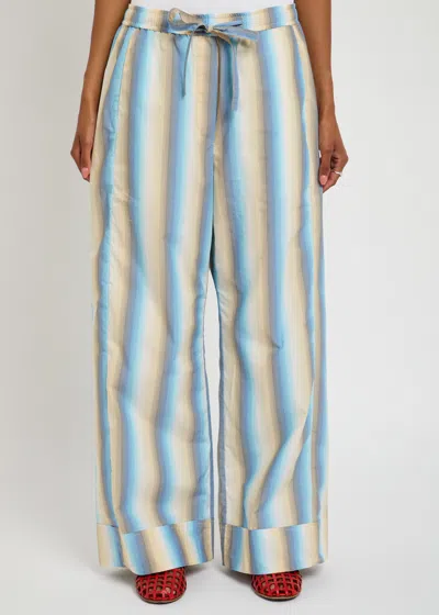 Ganni Ombre Stripe Cotton-poplin Trousers
