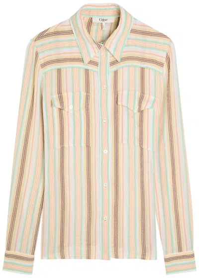 Chloé Chloe Striped-jacquard Cotton Shirt