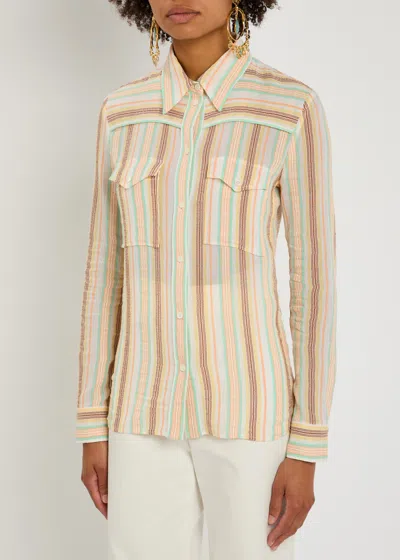 Chloé Chloe Striped-jacquard Cotton Shirt