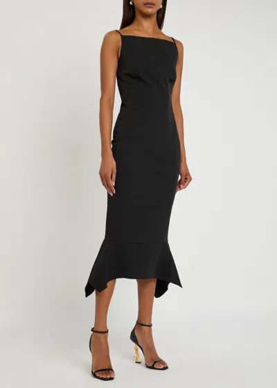 Roland Mouret Fishtail Hem Stretch-crepe Midi Dress