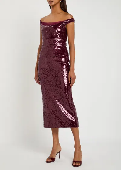 Roland Mouret Sequin-embellished Mesh Midi Dress