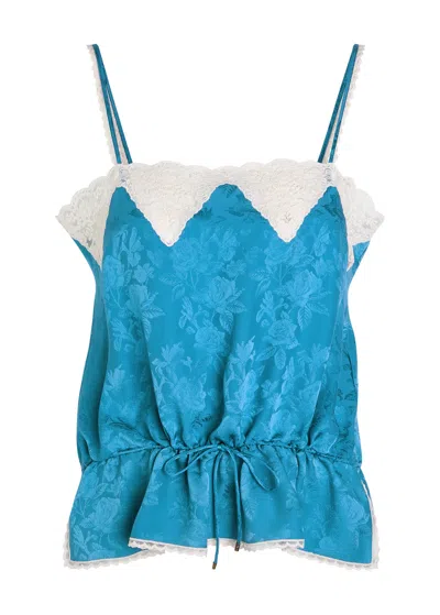 Chloé Lace-trimmed Silk-jacquard Camisole