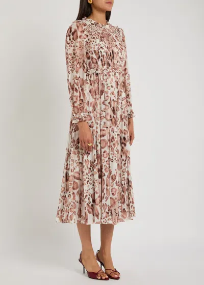 Needle & Thread Leopard-print Chiffon Midi Dress