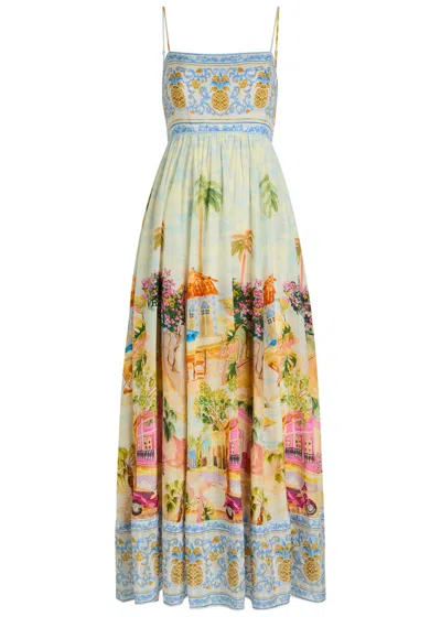Farm Rio Womens Aracati Multicolor Aracati Shoulder-straps Cotton-blend Maxi Dress